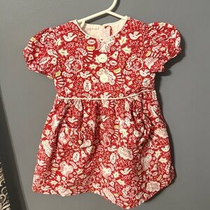 Charming Holiday Red and White Kids Dress